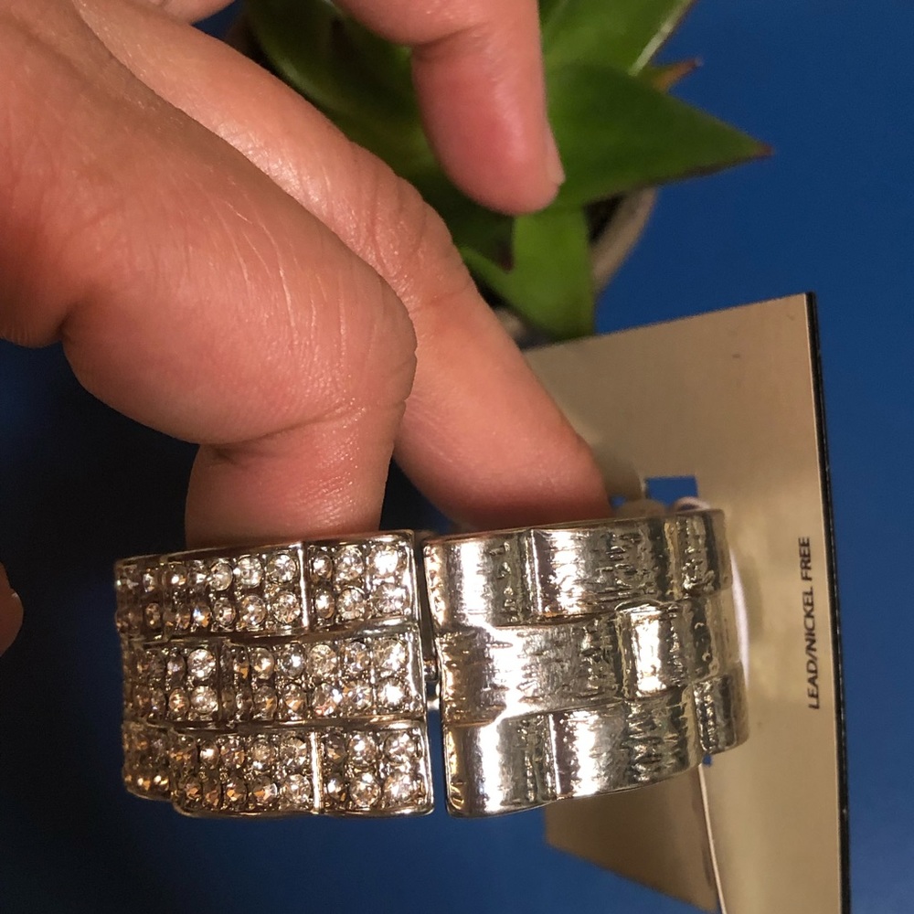Silver Rhinestone Bangle - Picture 4 of 5